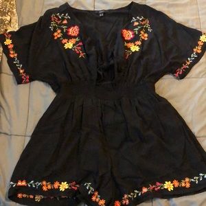 Embroidered Romper